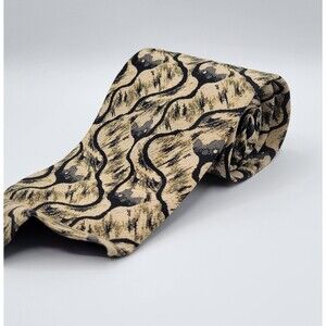 FENDI Roma Tie Silk Multicolor Abstract Design Mens Necktie Vintage